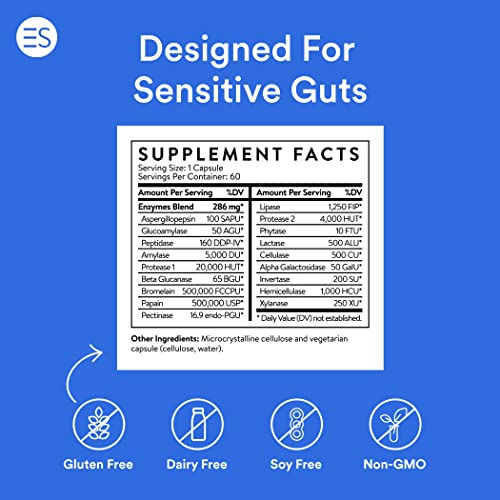 Foto 3 pulgar | Suplemento Essential Stacks Pure Digestive Enzymes 60 Cápsulas - Venta Internacional.