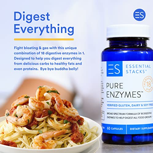 Foto 4 pulgar | Suplemento Essential Stacks Pure Digestive Enzymes 60 Cápsulas - Venta Internacional.
