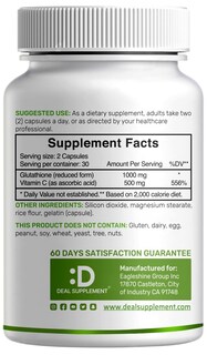 Foto 2 | Suplemento de Glutatión 1000 Mg Con Vitamina C - Venta Internacional