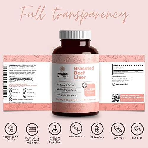 Foto 7 pulgar | Suplementos Mother Nutrient Para Hígado De Res, 180 Cápsulas - Venta Internacional.