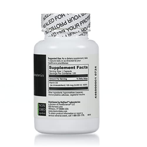 Foto 2 | Suplemento Davinci Labs De Vitamina D3 5000 Ui 120 Cápsulas - Venta Internacional.