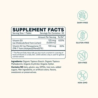 Foto 2 | Suplemento Ora De Vitamina D3 Orgánica 5000 Ui + K2 30 Tabletas - Venta Internacional.