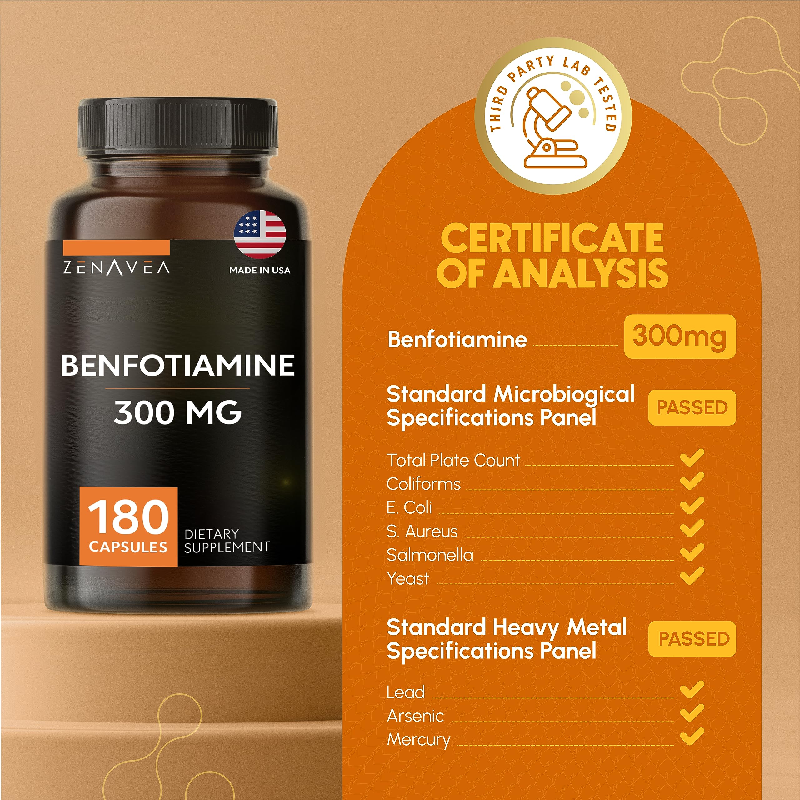 Foto 7 | Suplemento Zenavea Benfotiamina 300 Mg - 180 Cápsulas - Venta Internacional.