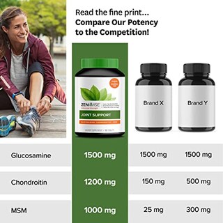 Foto 6 | Suplemento Zenwise: Glucosamina, Condroitina, Msm, Curcumina 180c - Venta Internacional.