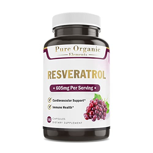 Foto 2 pulgar | Suplemento Pure Organic Elements Resveratrol 1450 Mg 180 Cápsulas - Venta Internacional.