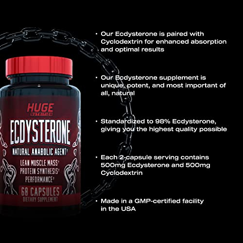 Foto 6 pulgar | Suplement Huge Supplements Ecdysterone Natural 60 Cápsulas - Venta Internacional.