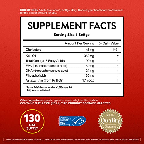 Foto 4 pulgar | Suplemento De Aceite De Krill Antártico Megared 350 Mg De Omega 3 130 Sof - Venta Internacional.