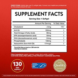 Foto 3 | Suplemento De Aceite De Krill Antártico Megared 350 Mg De Omega 3 130 Sof - Venta Internacional.
