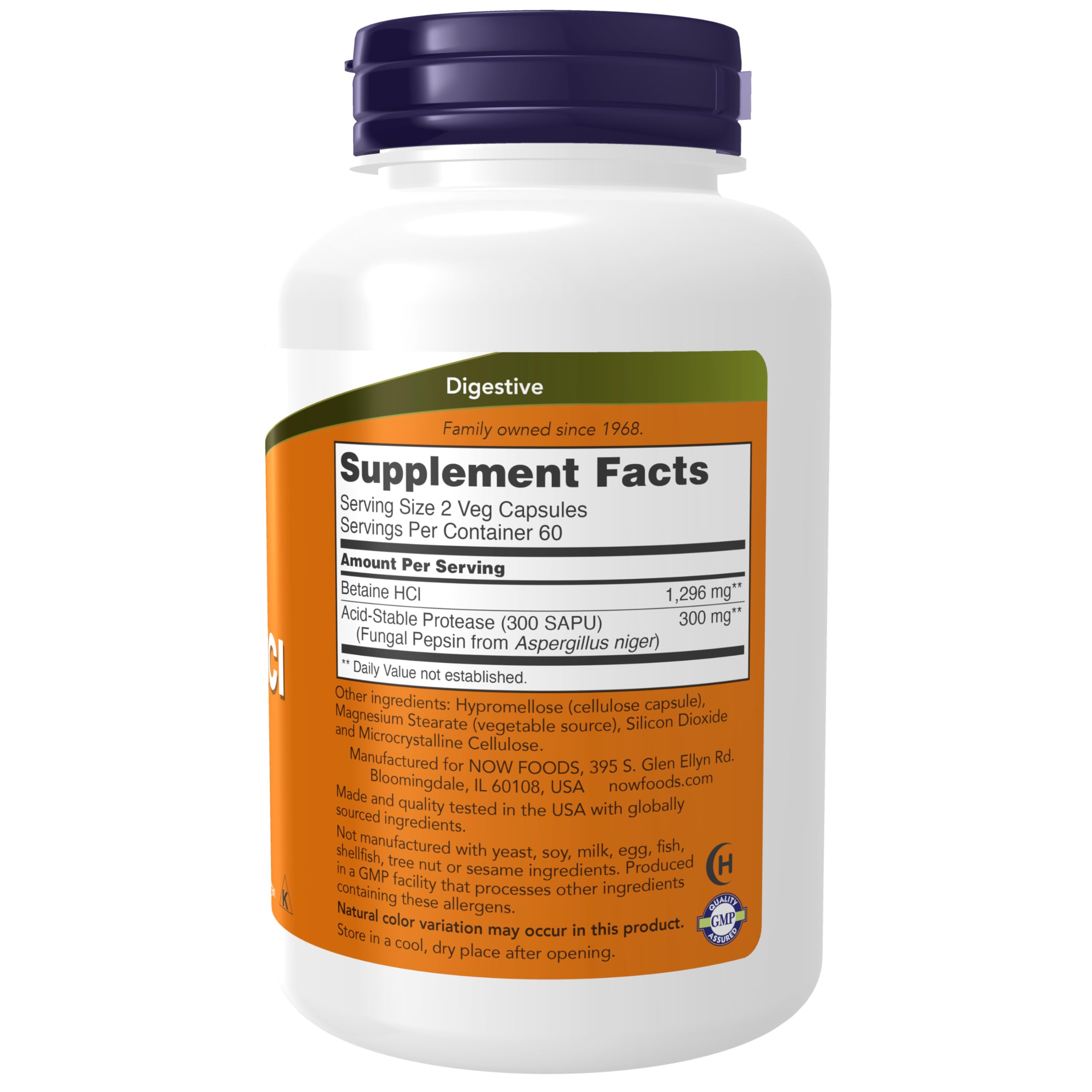 Foto 3 pulgar | Supplement Now Betaína Hcl 648 Mg, Apoyo Digestivo, 120 Cápsulas - Venta Internacional.