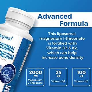 Foto 4 | Suplemento de L-treonato Magnesio Liposomal Kayseari 2000 mg - Venta Internacional
