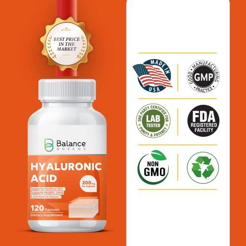 Foto 4 pulgar | Suplemento De Ácido Hialurónico Balancebreens 200 Mg 120 Cápsulas - Venta Internacional.