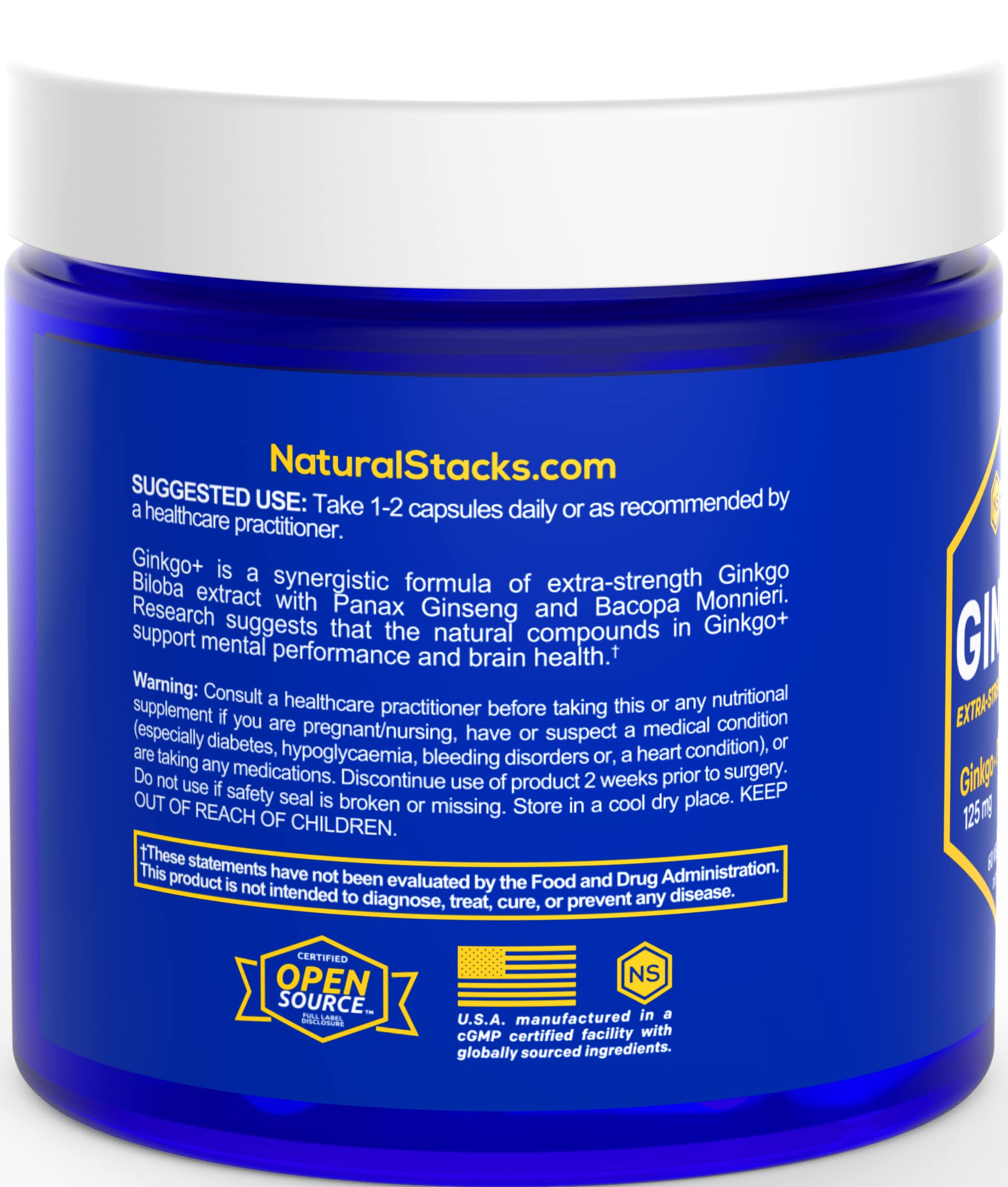 Foto 4 pulgar | Brain Supplements Natural Stacks Ginkgo Biloba Con Ginebras Panax - Venta Internacional.