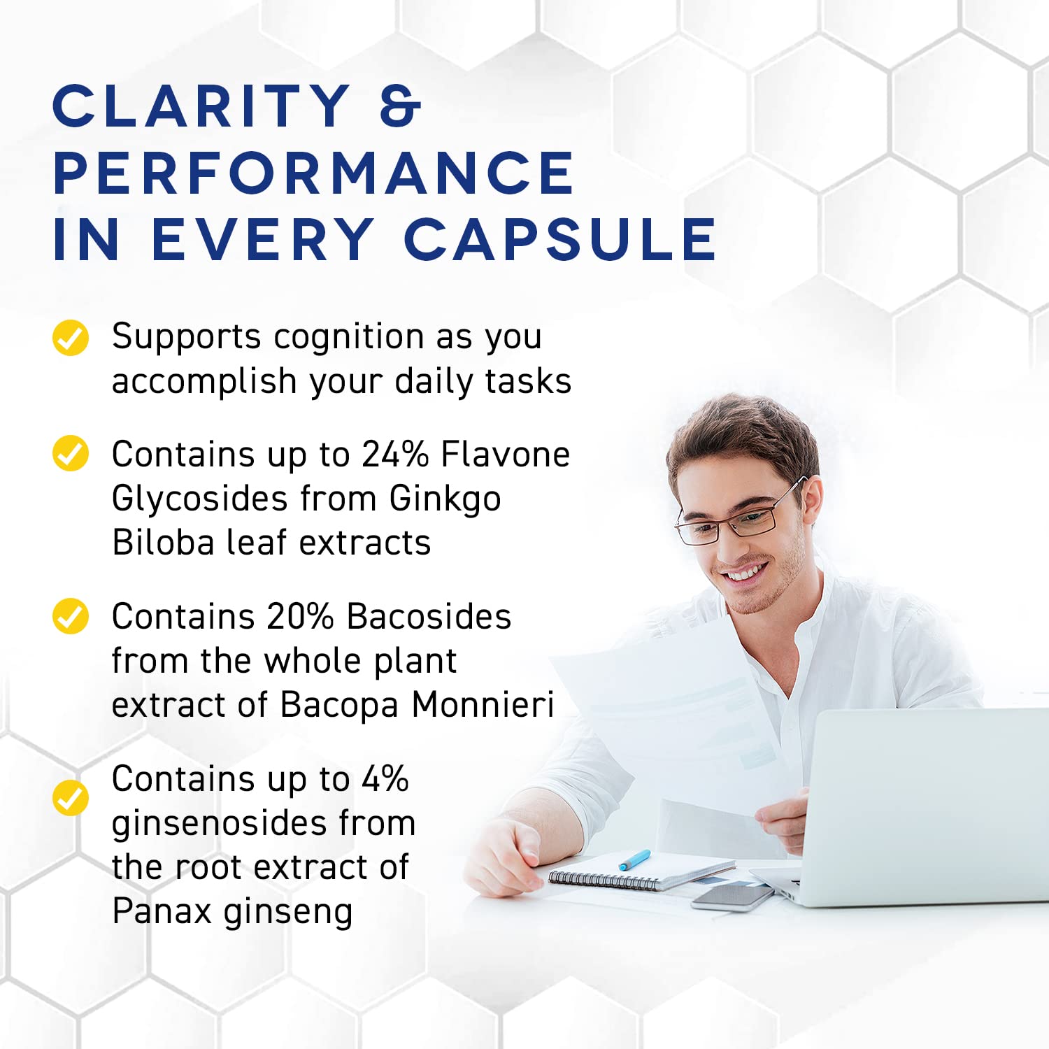 Foto 7 pulgar | Brain Supplements Natural Stacks Ginkgo Biloba Con Ginebras Panax - Venta Internacional.