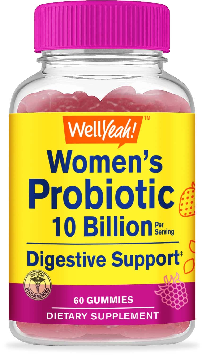 Foto 2 pulgar | Gomitas Probióticas Wellyeah Para Mujeres, 10 Mil Millones De Cfu, 60 Unidades - Venta Internacional.