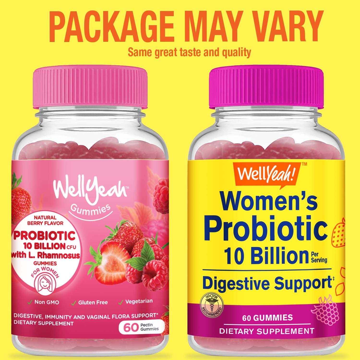 Foto 3 pulgar | Gomitas Probióticas Wellyeah Para Mujeres, 10 Mil Millones De Cfu, 60 Unidades - Venta Internacional.