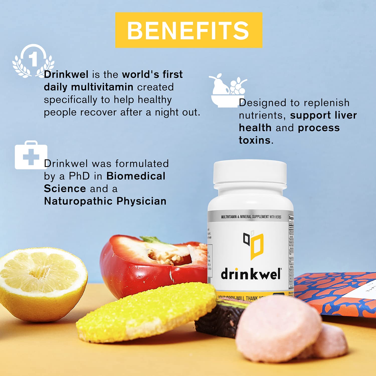Foto 4 pulgar | Suplemento Drinkwel Better Mornings Multivitamin - Venta Internacional.