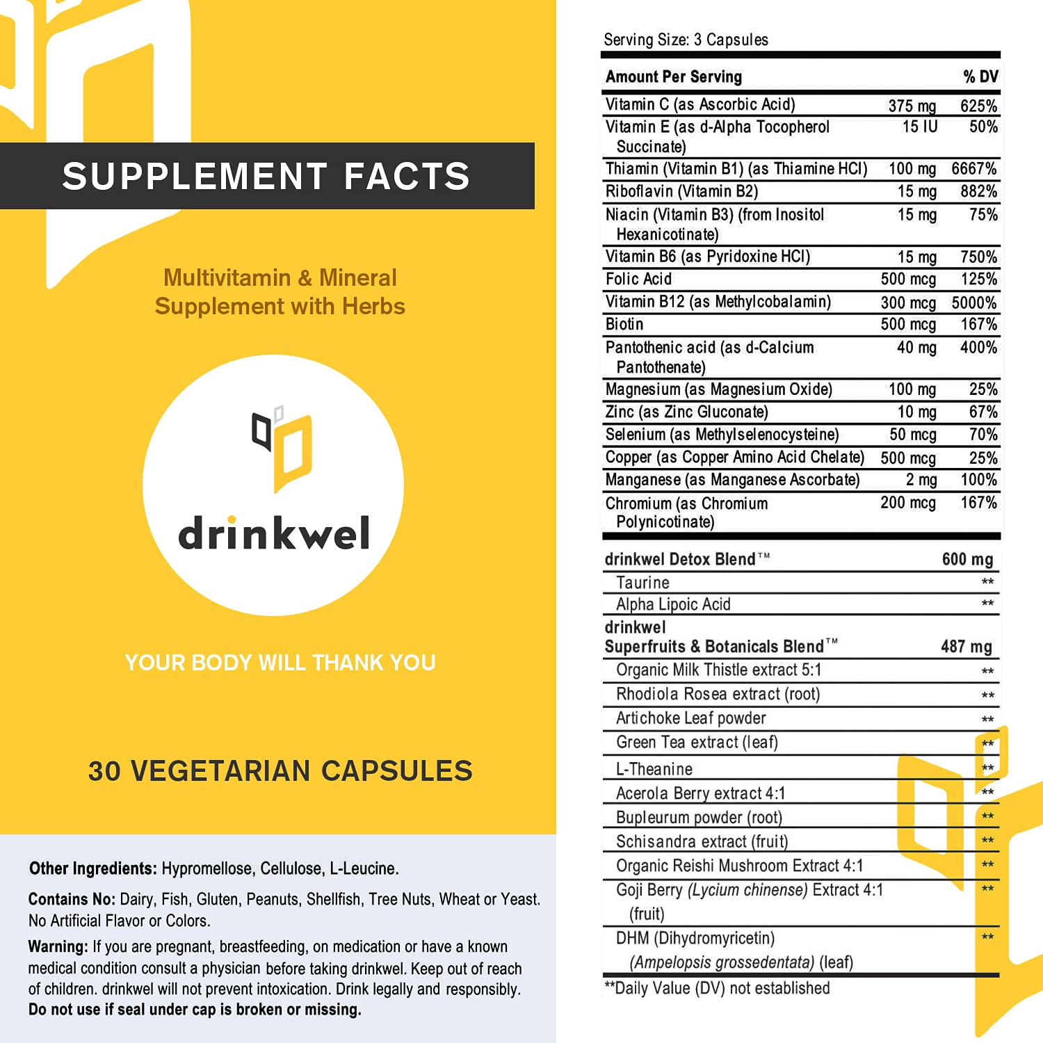 Foto 5 pulgar | Suplemento Drinkwel Better Mornings Multivitamin - Venta Internacional.