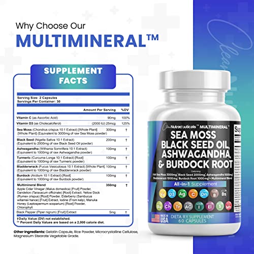 Foto 4 pulgar | Suplemento Clean Nutraceuticals Multimineral 3000 Mg De Musgo Marino - Venta Internacional.
