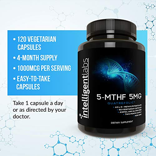 Foto 3 | Suplemento De Folato De Metilo De Intelligent Labs, 5 Mg, 60 Cápsulas - Venta Internacional.