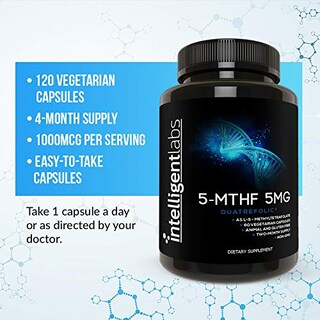 Foto 3 | Suplemento De Folato De Metilo De Intelligent Labs, 5 Mg, 60 Cápsulas - Venta Internacional.