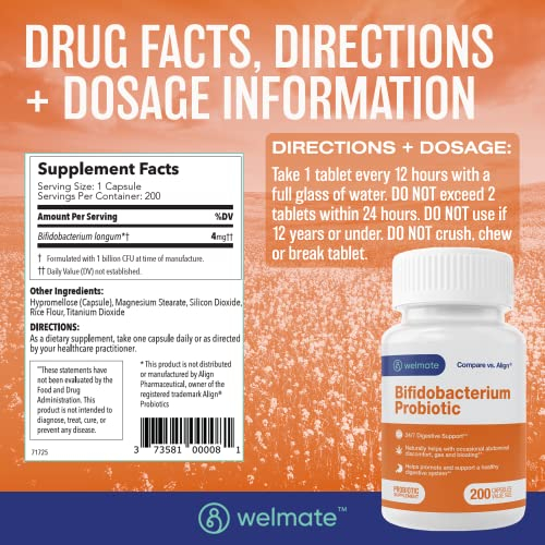 Foto 5 | Suplemento Probiótico Welmate Bifidobacterium 200 Cápsulas - Venta Internacional.