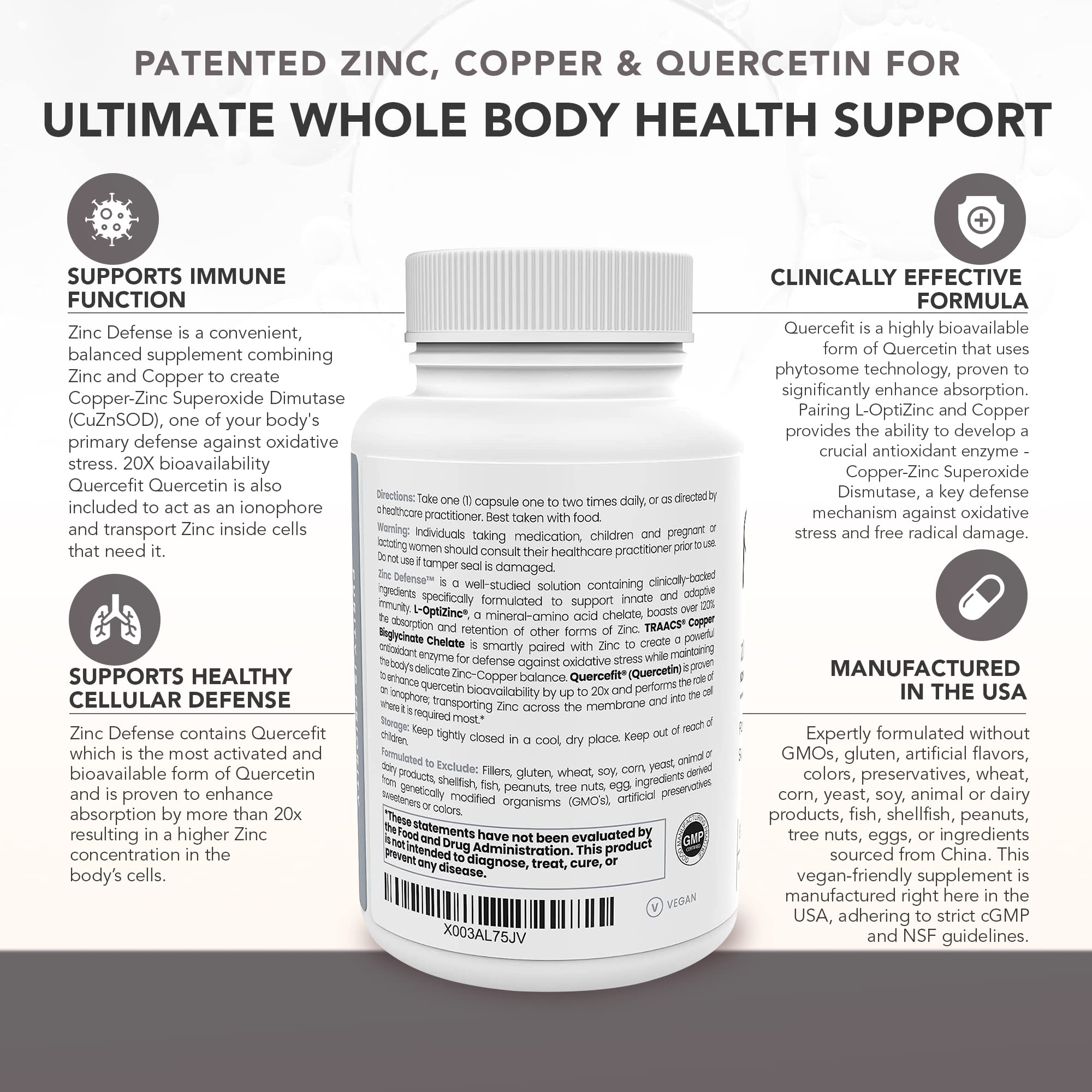 Foto 4 | Suplemento Pure Therapro Rx Zinc Defense 60 Porciones - Venta Internacional.