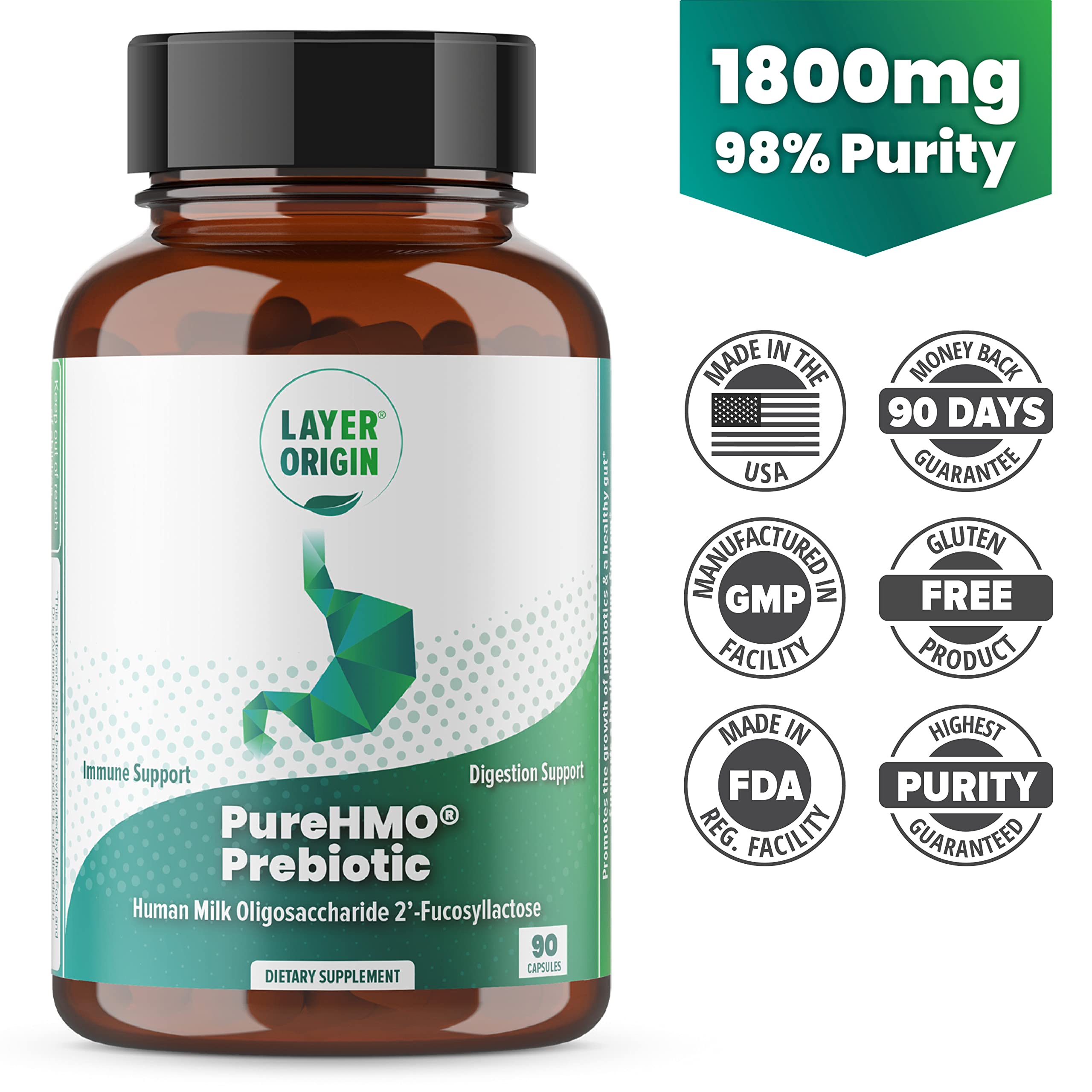 Foto 7 pulgar | Oligosacchar De Leche Humana Purehmo Origin De Capa De Fibra Prebiótica - Venta Internacional.
