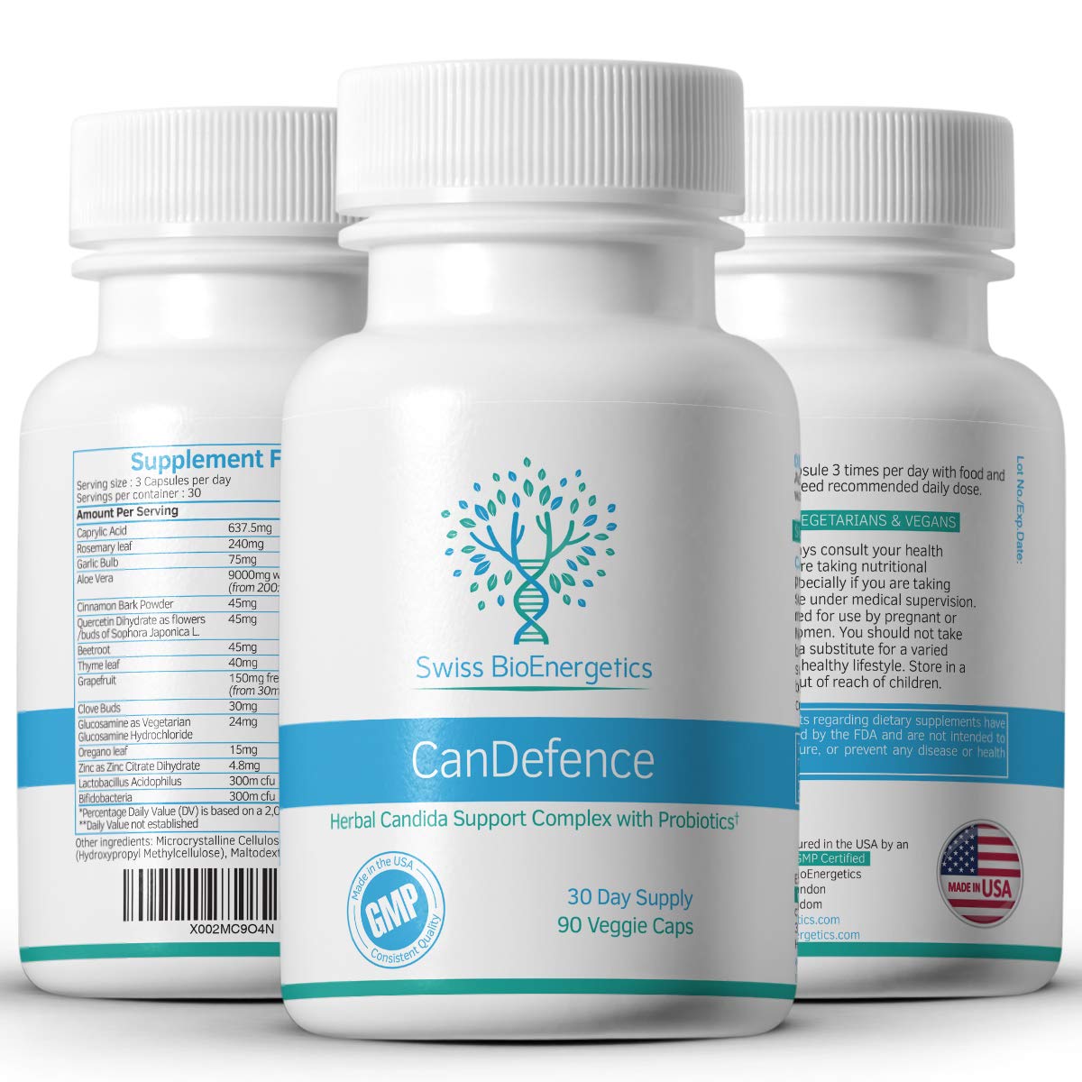 Foto 7 pulgar | Suplemento Swiss Bioenergetics Candefence Candida Cleanse 90 - Venta Internacional.