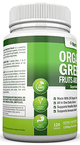 Foto 5 pulgar | Suplemento Nutrionn, Cápsulas Orgánicas Super Greens, 120 Unidades - Venta Internacional.