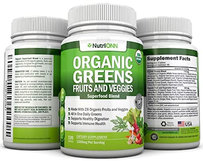 Foto 6 | Suplemento Nutrionn, Cápsulas Orgánicas Super Greens, 120 Unidades - Venta Internacional.