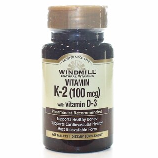 Foto 1 | Suplemento Windmill Health De Vitamina K2 Con Vitamina D3, 60 Tabletas - Venta Internacional.
