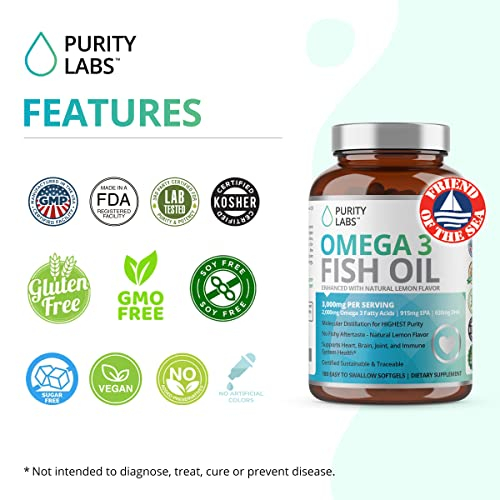 Foto 7 pulgar | Suplementos De Aceite De Pescado Omega 3 De Purity Labs, 3000 Mg, 180 Cápsulas Blandas - Venta Internacional.