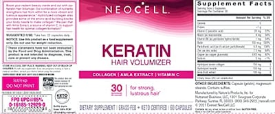 Foto 3 | Suplemento Voluminizador Capilar Con Queratina Neocell, 60 Cápsulas - Venta Internacional.