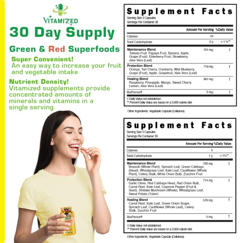 Foto 6 pulgar | Paquete De 2 Suplementos Con Mezcla De Superalimentos De Frutas Y Verduras Vitamiz - Venta Internacional.