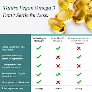 Foto 4 | Suplemento Tahiro Vegan Omega-3 En Cápsulas Blandas De 1000 Mg De Dpa, Dha Y E - Venta Internacional.