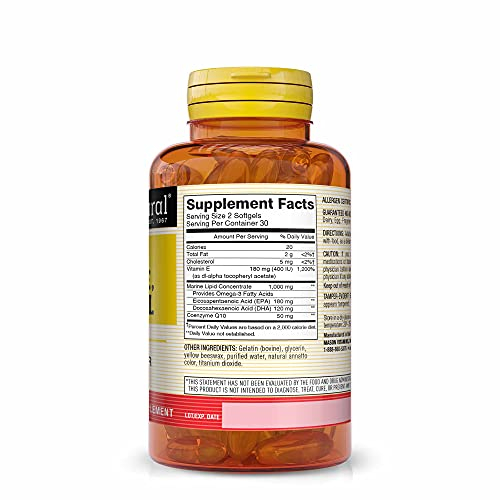 Foto 2 | Suplemento Mason Natural Heart Trio Co Q10, Vitamina E Y Pescado - Venta Internacional.