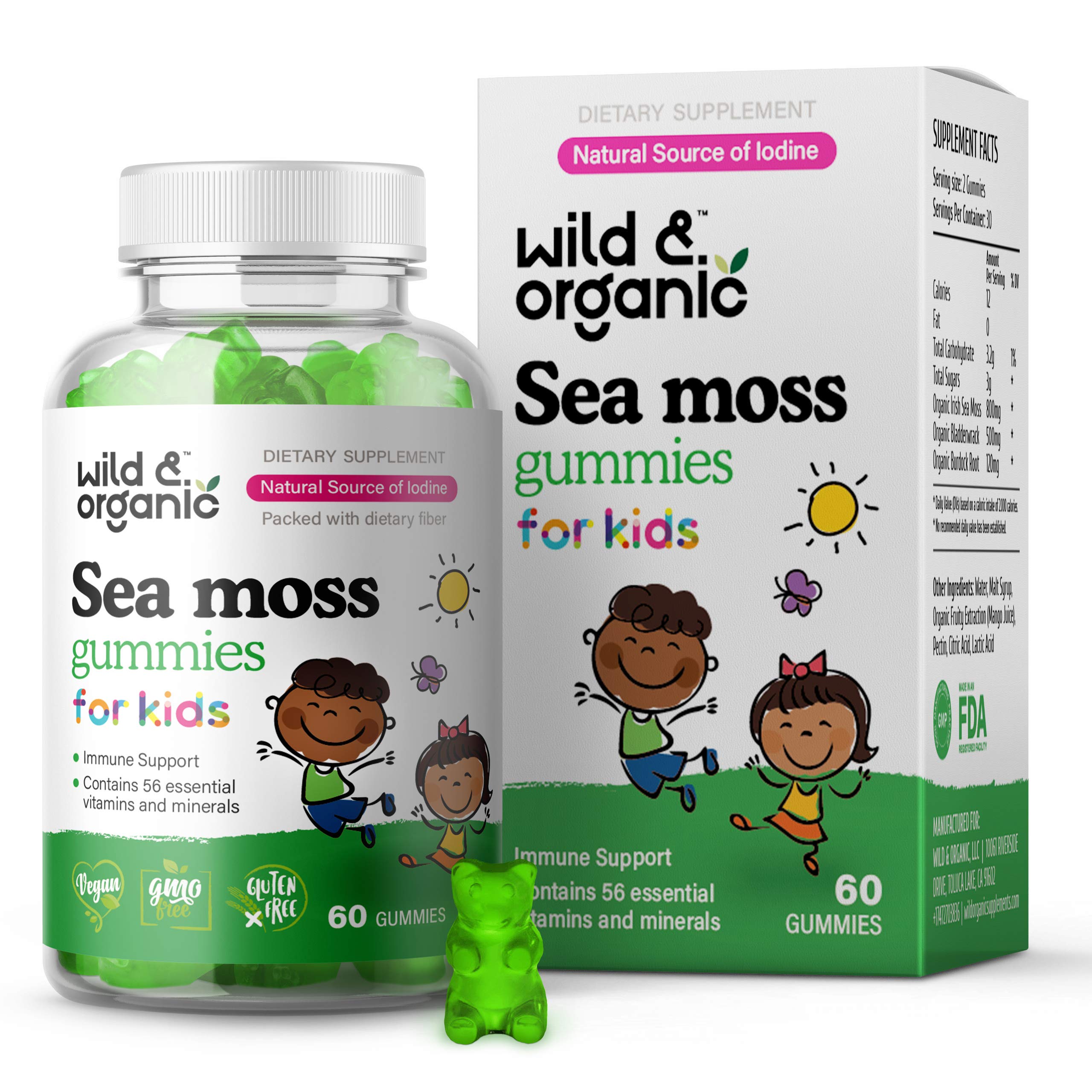 Gomitas Sea Moss Wild & Organic Para Niños Con Vitaminas Y Yodo - Venta Internacional.