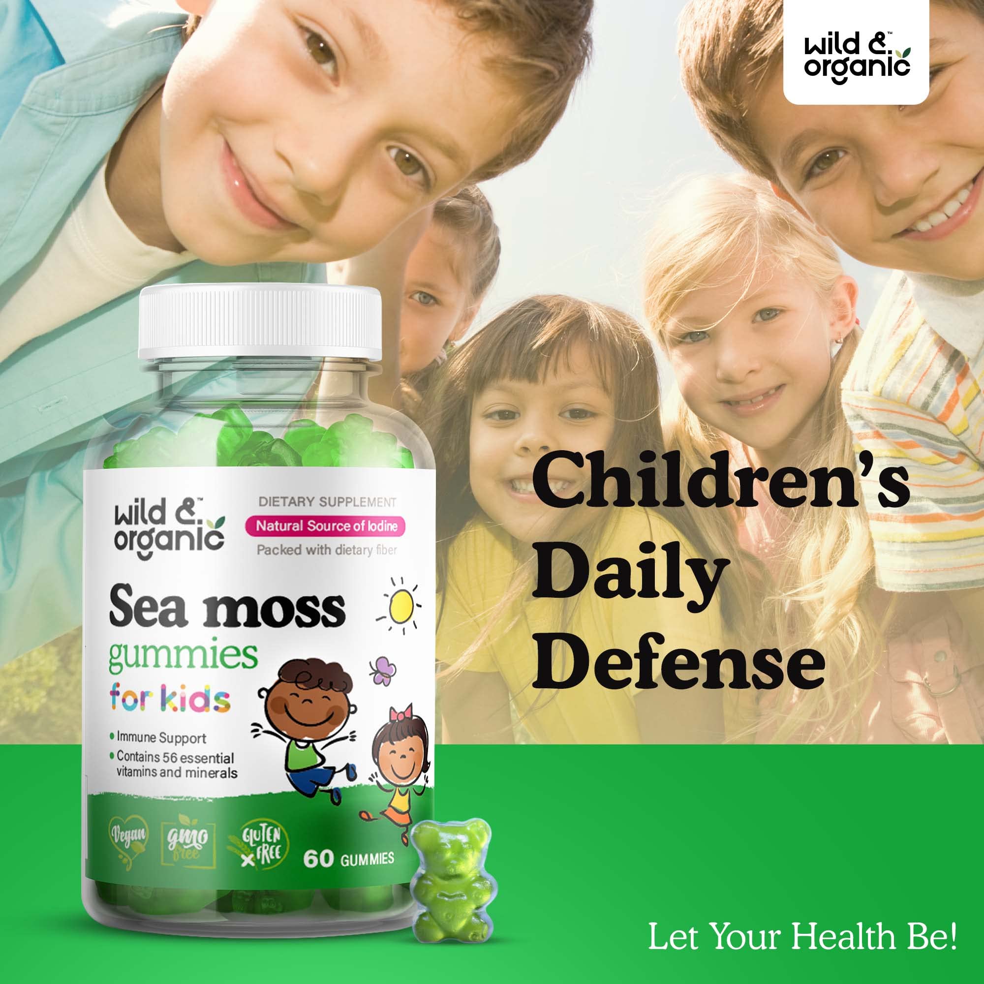 Foto 4 pulgar | Gomitas Sea Moss Wild & Organic Para Niños Con Vitaminas Y Yodo - Venta Internacional.