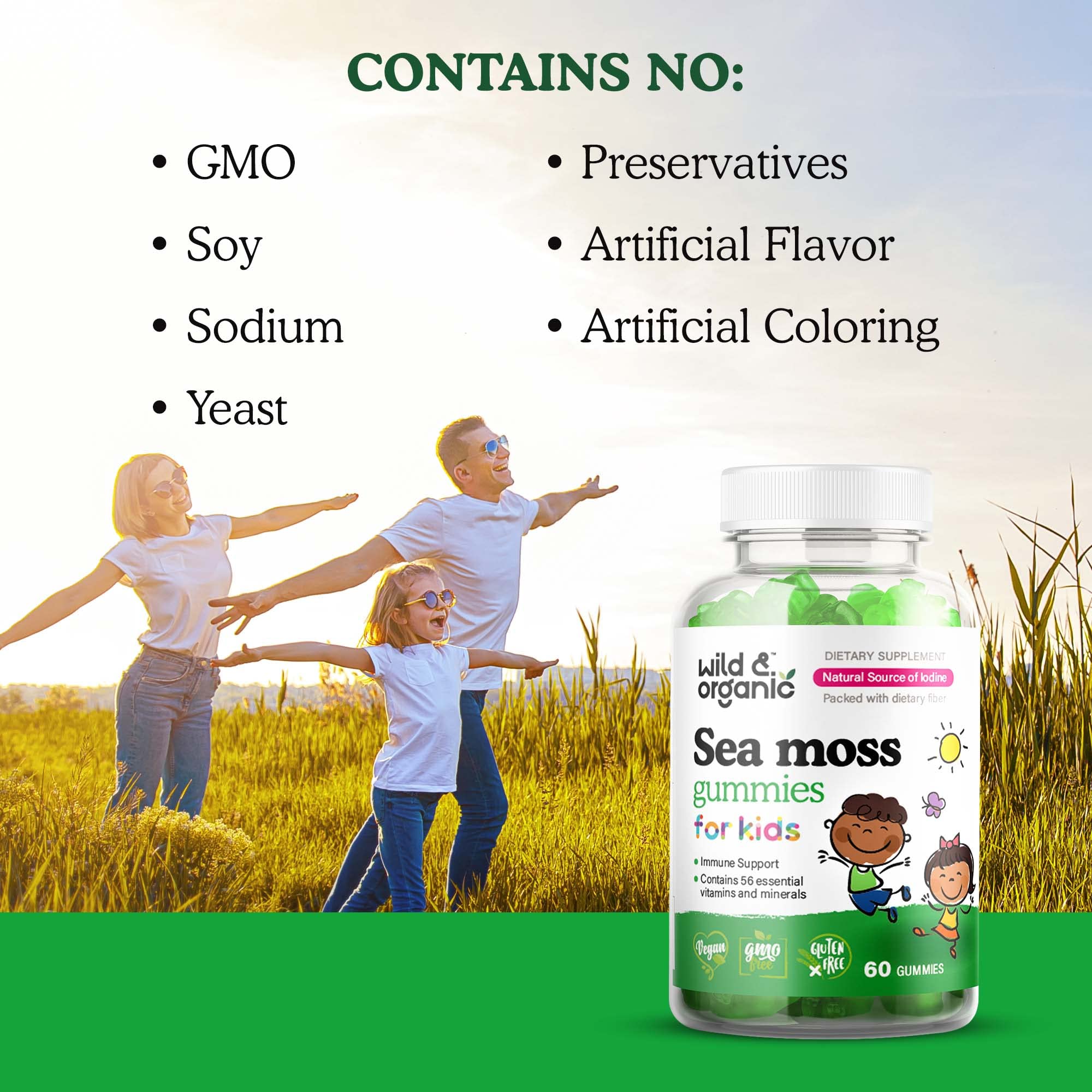 Foto 8 pulgar | Gomitas Sea Moss Wild & Organic Para Niños Con Vitaminas Y Yodo - Venta Internacional.