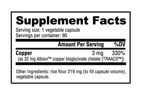 Foto 3 pulgar | Suplemento De Quelato De Cobre Nutrabio 3 Mg 90 Cápsulas - Venta Internacional.