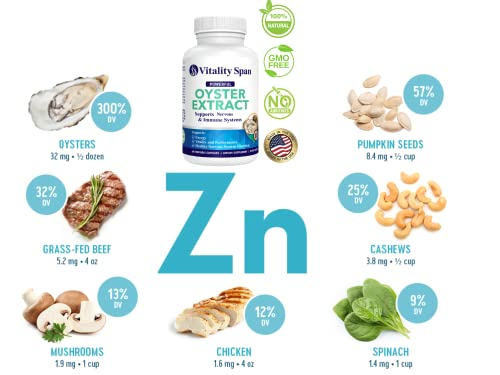 Foto 5 pulgar | Suplemento Vitality Span Con Extracto De Ostra, 500 Mg, 60 Cápsulas Vegetarianas - Venta Internacional.