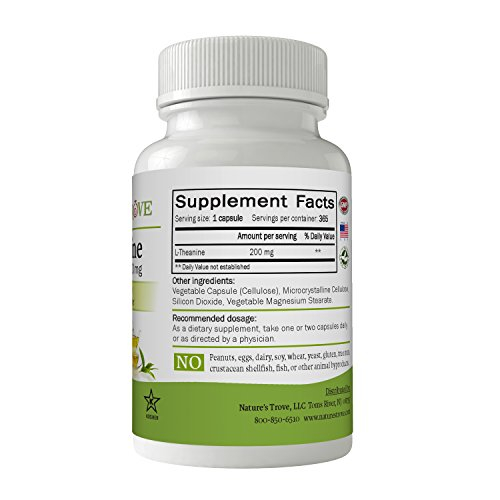 Foto 3 pulgar | Suplemento Nature's Trove L-teanina 200 Mg 365 Cápsulas - Venta Internacional.