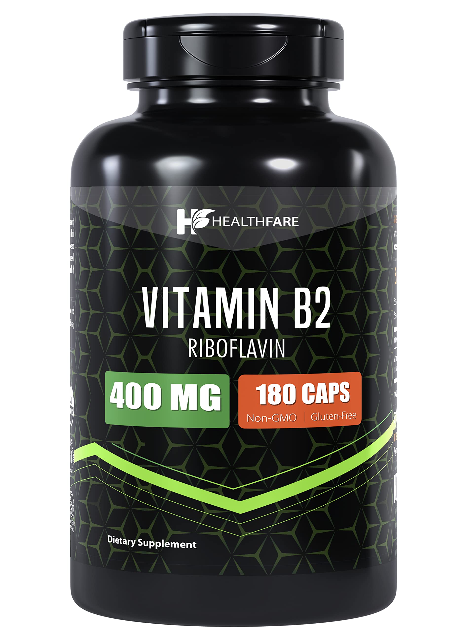 Foto 2 pulgar | Vitamina B2 400 Mg Healthfare 180 Cápsulas De Riboflavina - Venta Internacional.