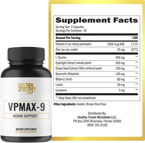 Foto 2 | Suplemento Golden After 50 Vpmax-9 Vision Support, 3 Botellas - Venta Internacional.