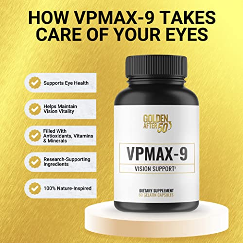 Foto 5 pulgar | Suplemento Golden After 50 Vpmax-9 Vision Support, 3 Botellas - Venta Internacional.