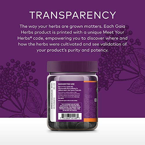 Foto 6 pulgar | Gomitas Gaia Herbs Gaiakids Black Elderberry Daily 40 Unidades - Venta Internacional.