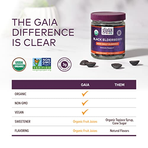 Foto 7 pulgar | Gomitas Gaia Herbs Gaiakids Black Elderberry Daily 40 Unidades - Venta Internacional.