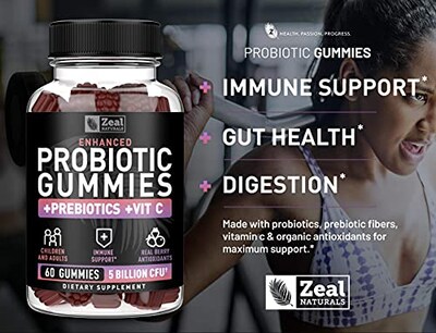 Foto 3 | Gomitas Probióticas Zeal Naturals Con 5 Mil Millones De Cfu Para Adultos/ - Venta Internacional.