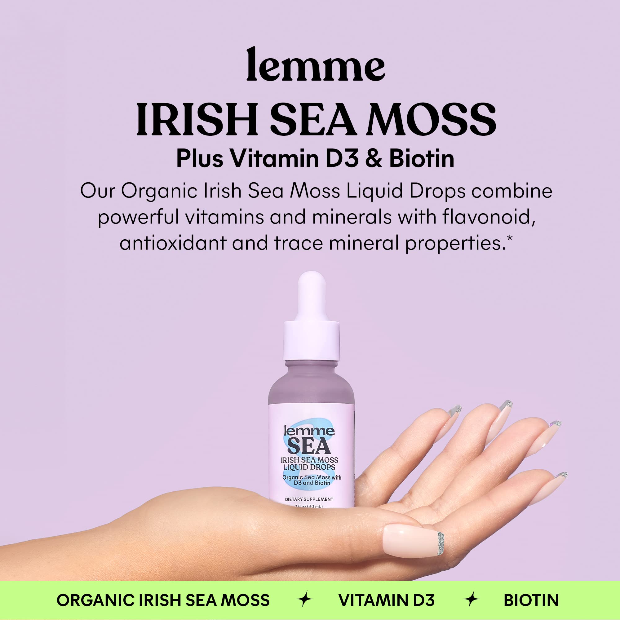 Foto 4 pulgar | Suplemento Lemme Irish Sea Moss, Gotas Líquidas Orgánicas, 30 Ml - Venta Internacional.