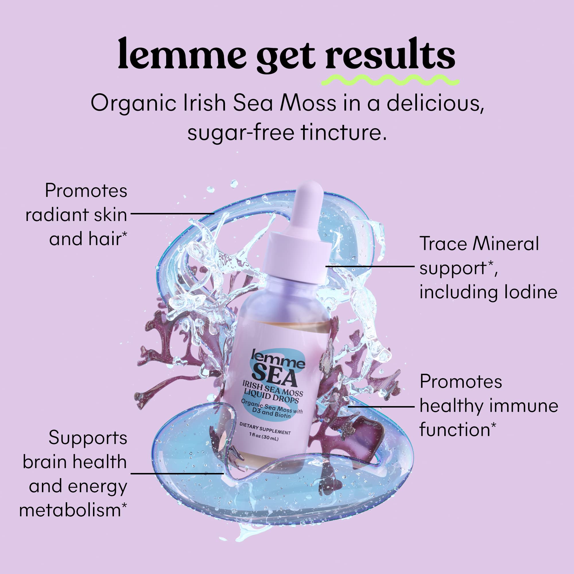 Foto 6 pulgar | Suplemento Lemme Irish Sea Moss, Gotas Líquidas Orgánicas, 30 Ml - Venta Internacional.